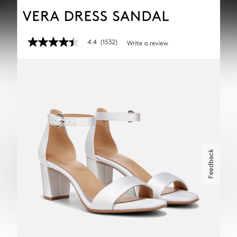 Naturalizer White Vera Dress Sandal Heels